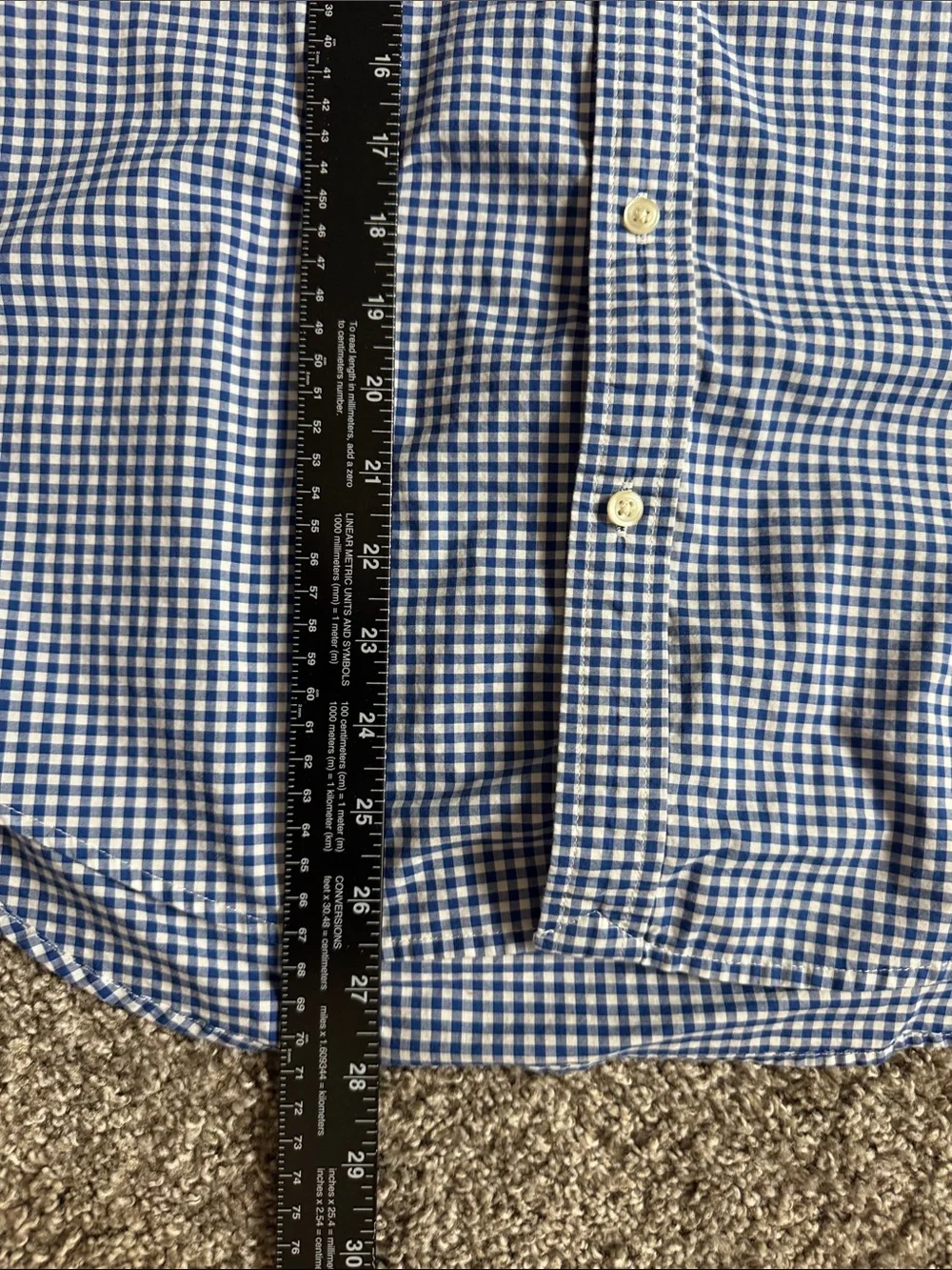 Polo Ralph Lauren Boys XL Long Sleeve Blue & White Gingham Button Down Shirt